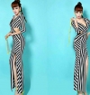 Unique Cross Stripe Long Dress